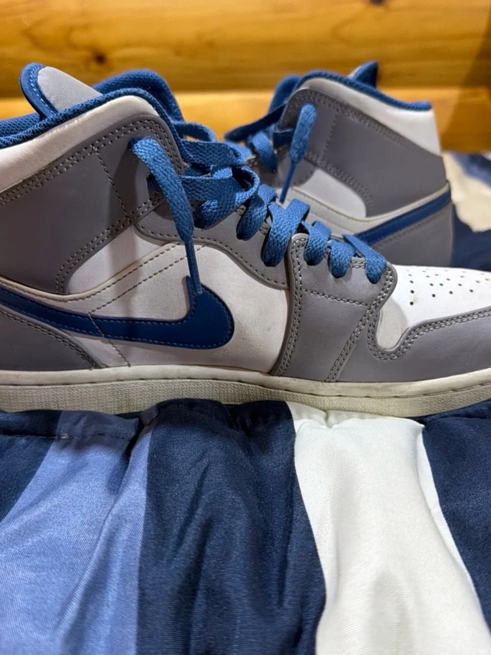 Jordan 1 Mid Cement True Blue